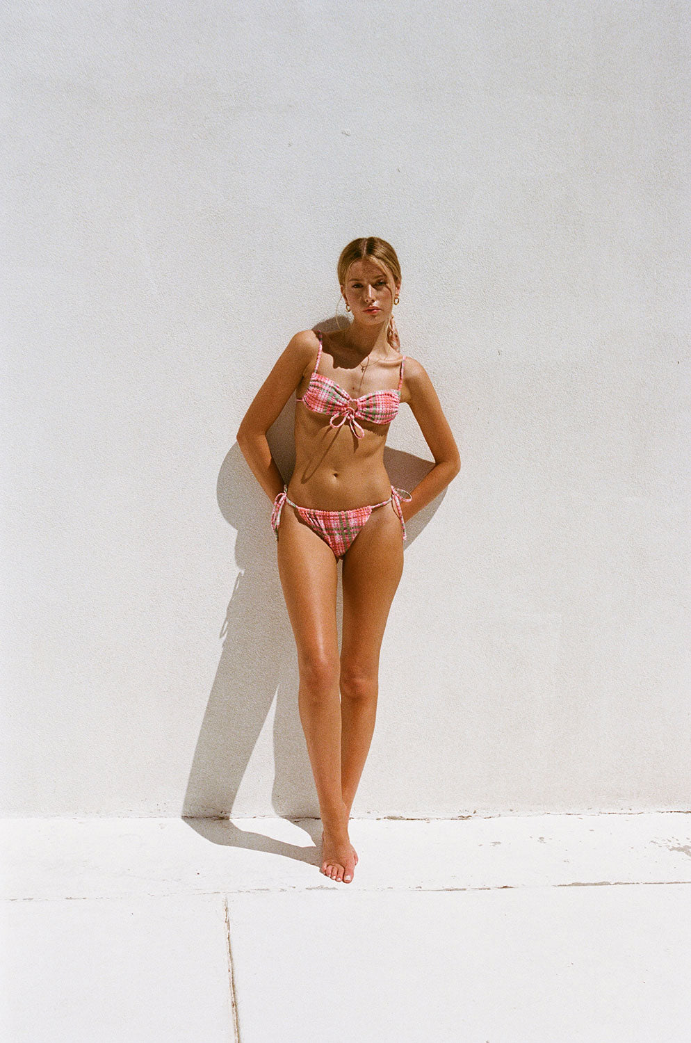 Sabo's Exclusively Designed Farren Pink, White, Orange & Green Tie Bottom