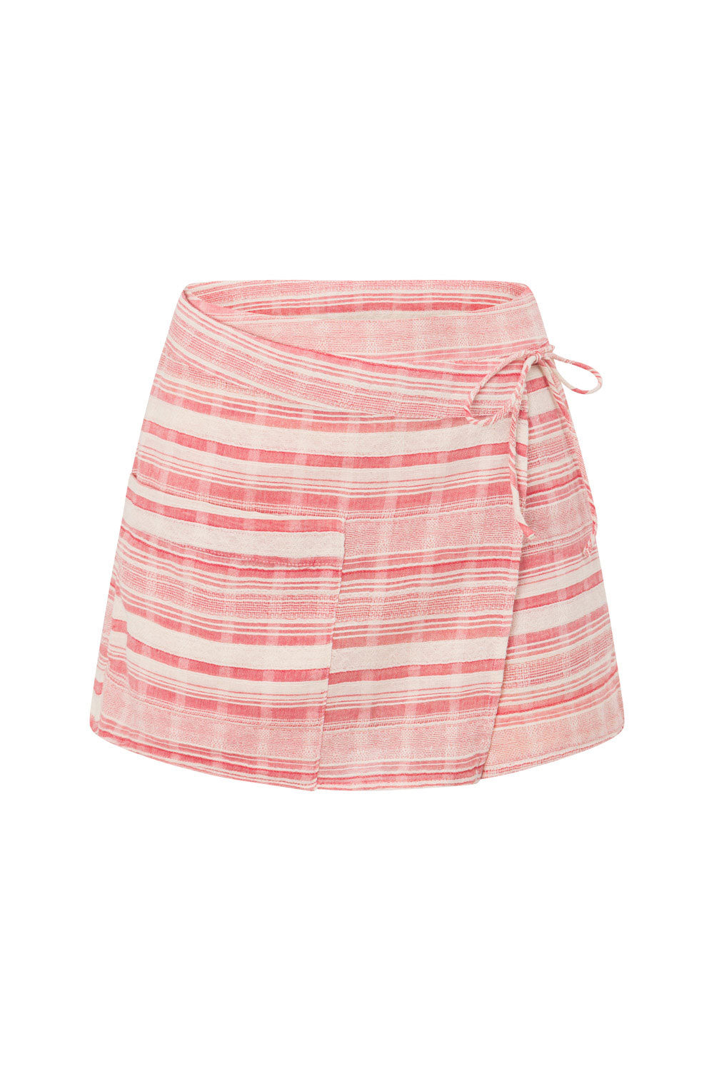 Exclusive Sabo Designed Pink and White Striped High Waisted Nihira Skort