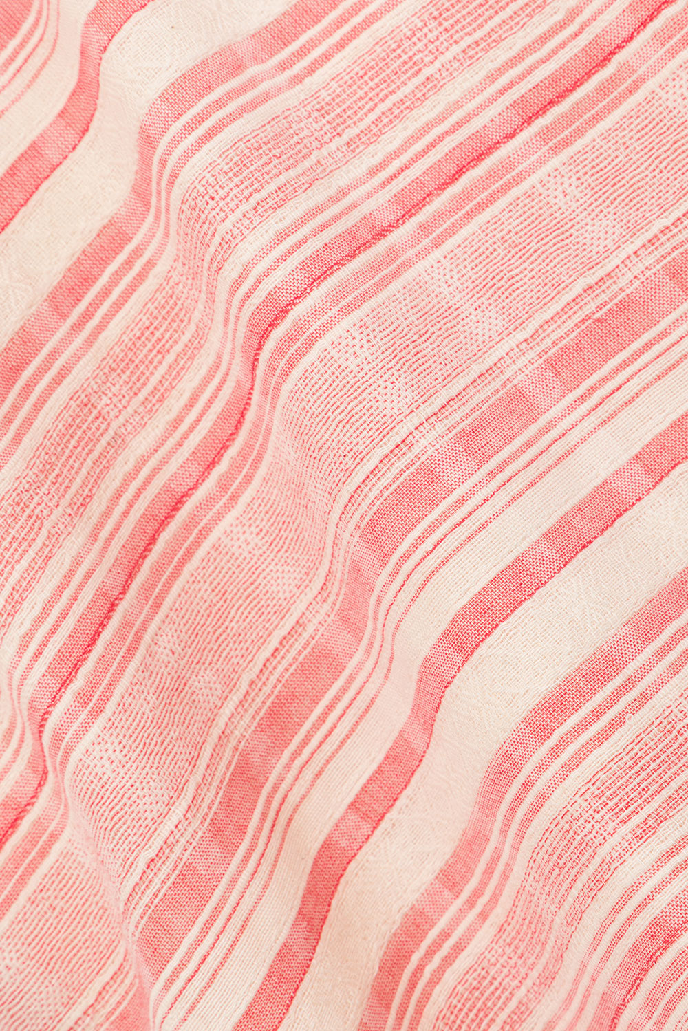 Exquisite Nihira Longline Cotton Top with Pink and White Stripes