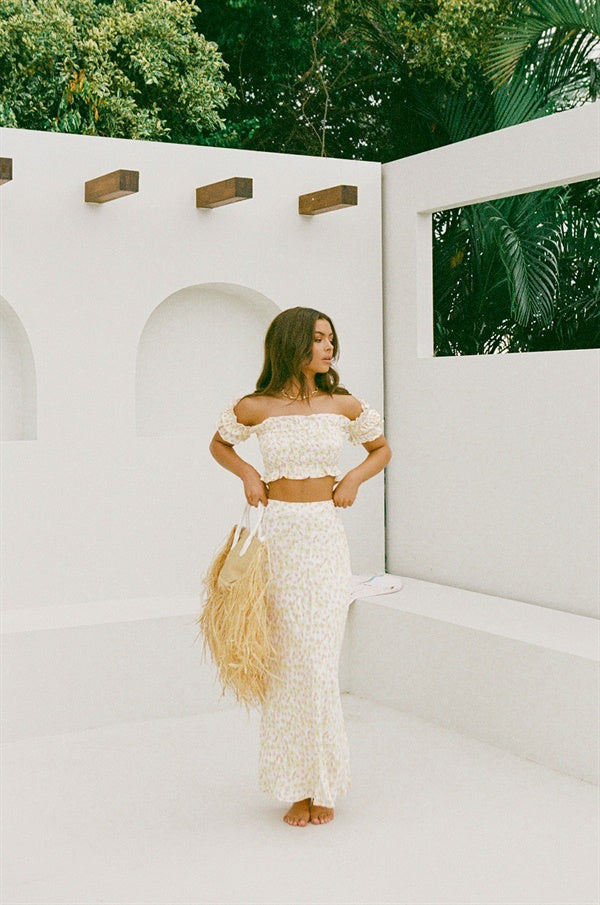 Stylish Summer Halo Floral Print Maxi Skirt