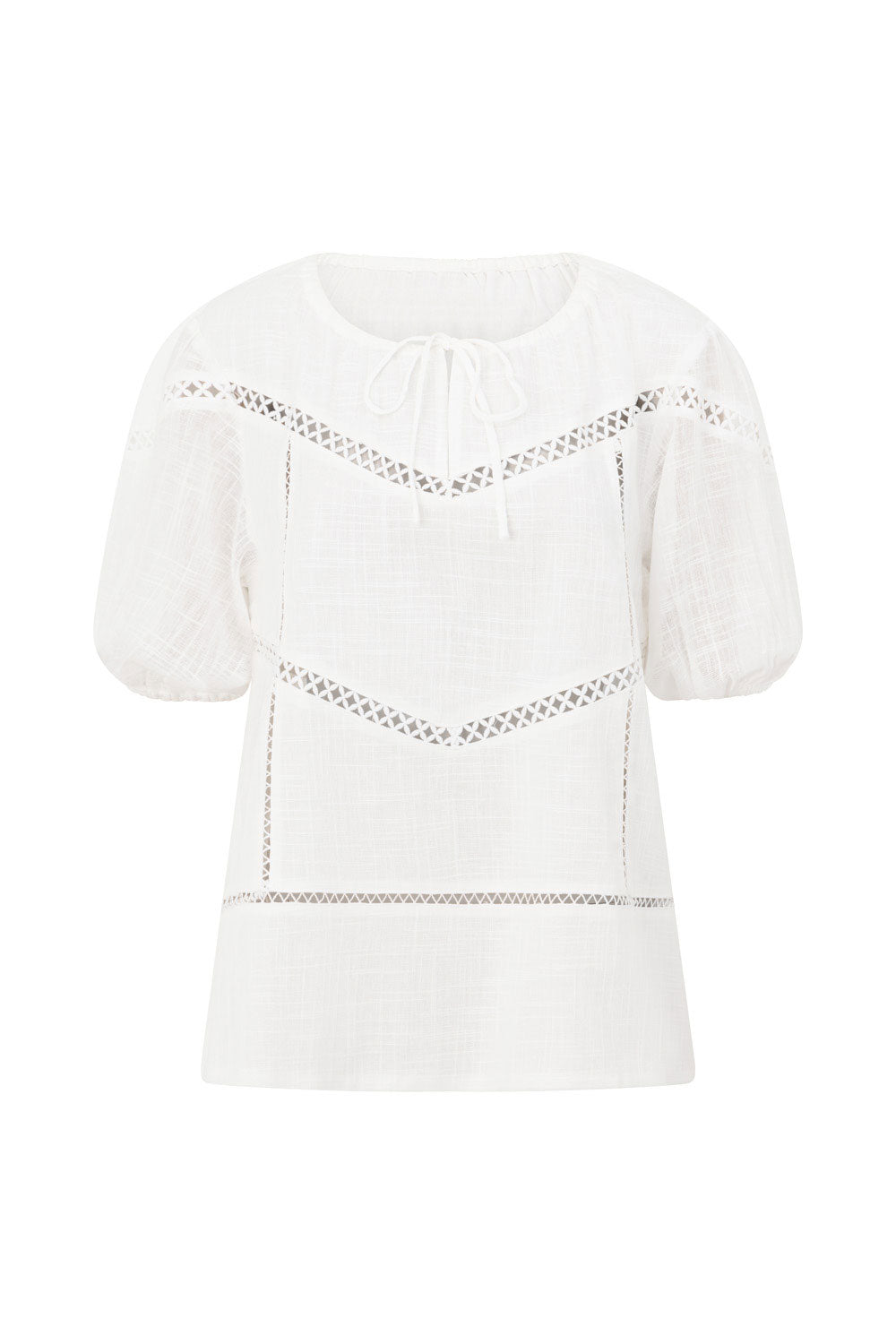 Elegant White Amelia Women's Cotton Top