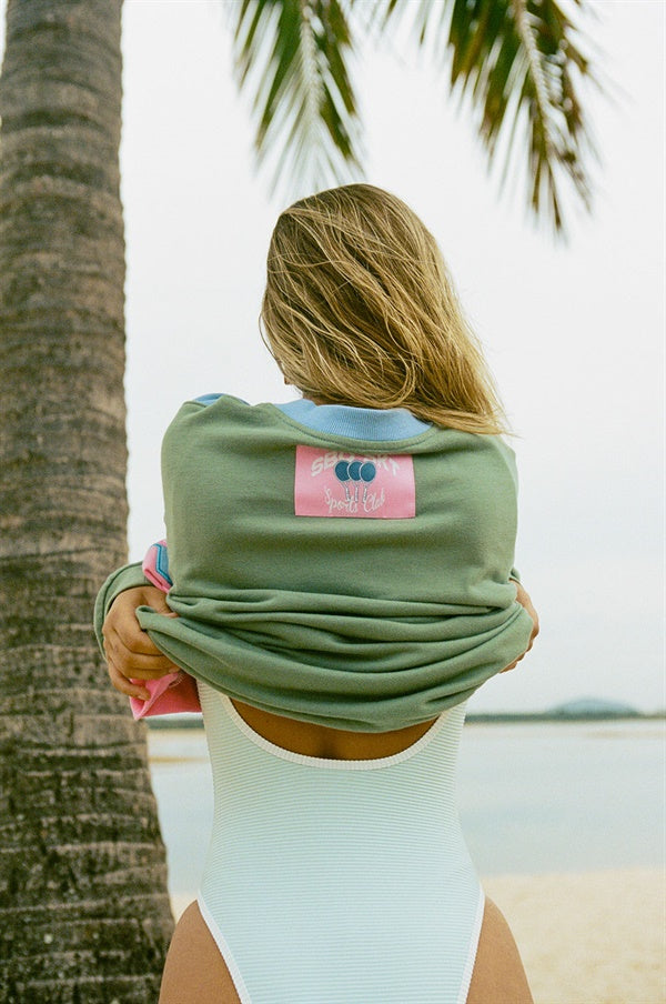 Exclusive Sabo Designed Nakia Cotton Terry Back Relaxed Style Sweater