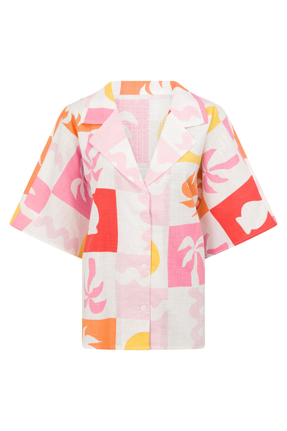 Exclusive Women's Seona Top with Palm Tile Fuego Design - One-of-a-Kind Sample