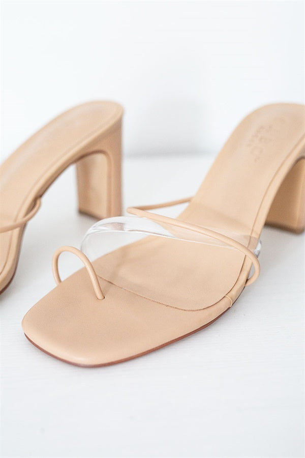 Tan Color Strappy Rafaela Women's High - Heel Shoes (Sample)