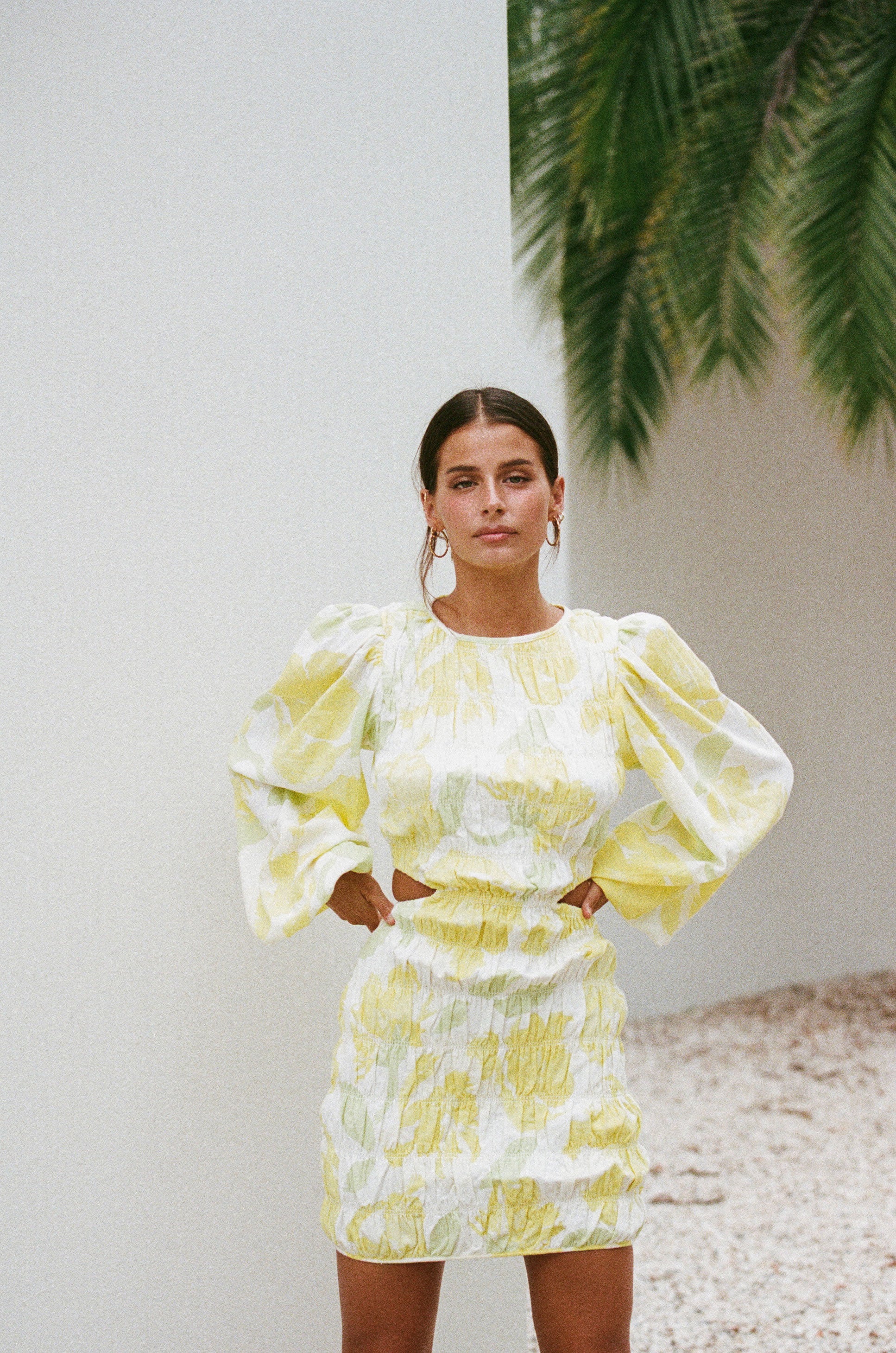 Sabo's Exclusive Solstice Floral Banks Shirred Cotton Dress