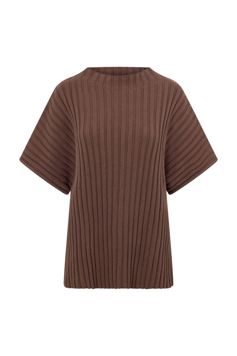 Chocolate Colored Celine Cotton Knit Ribbed Women's Pants