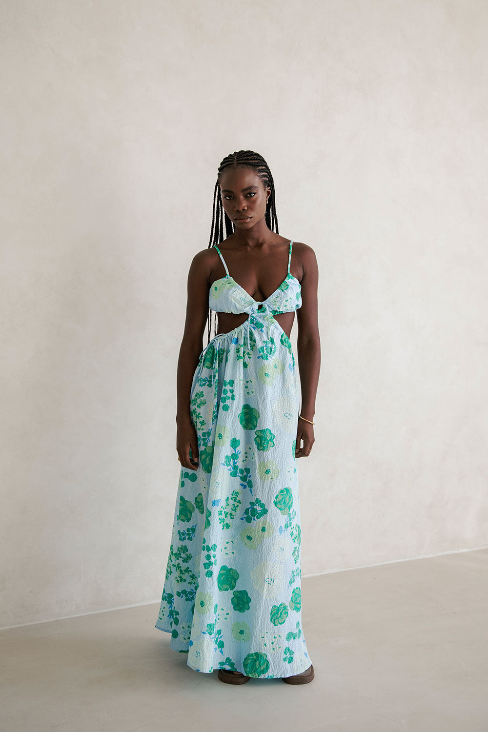 Corsage Blue Asher Dress - A Stunning One - of - a - Kind Sample