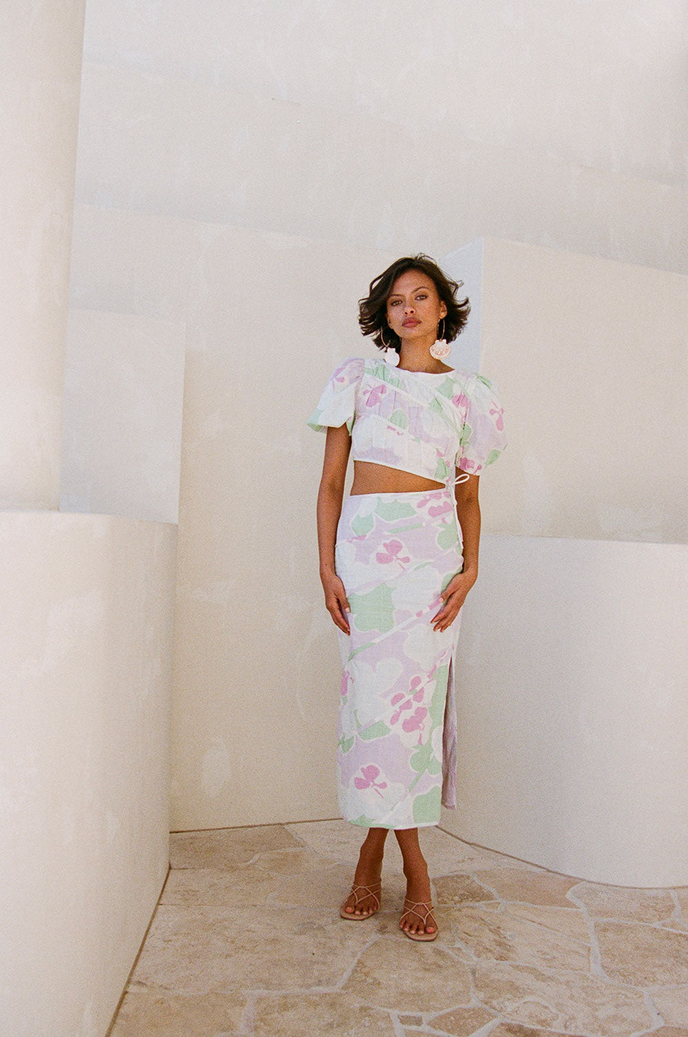 Elika Misty Floral Midi Skirt - One - of - a - Kind Sample