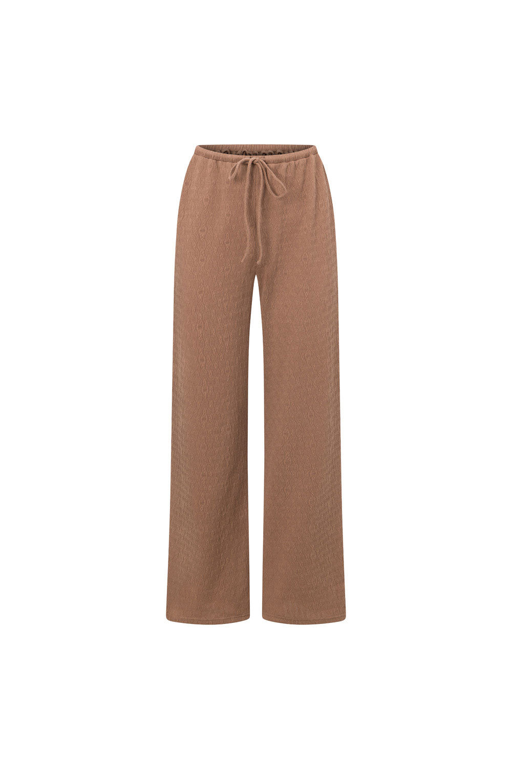 Chocolate Textured High Waisted Kala Pants with Drawstring