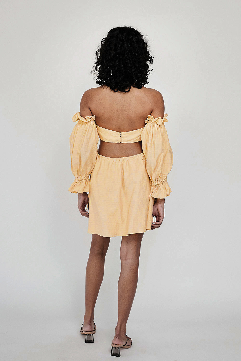 Sabo Exclusive Dusty Yellow Lightweight Halter Daria Dress