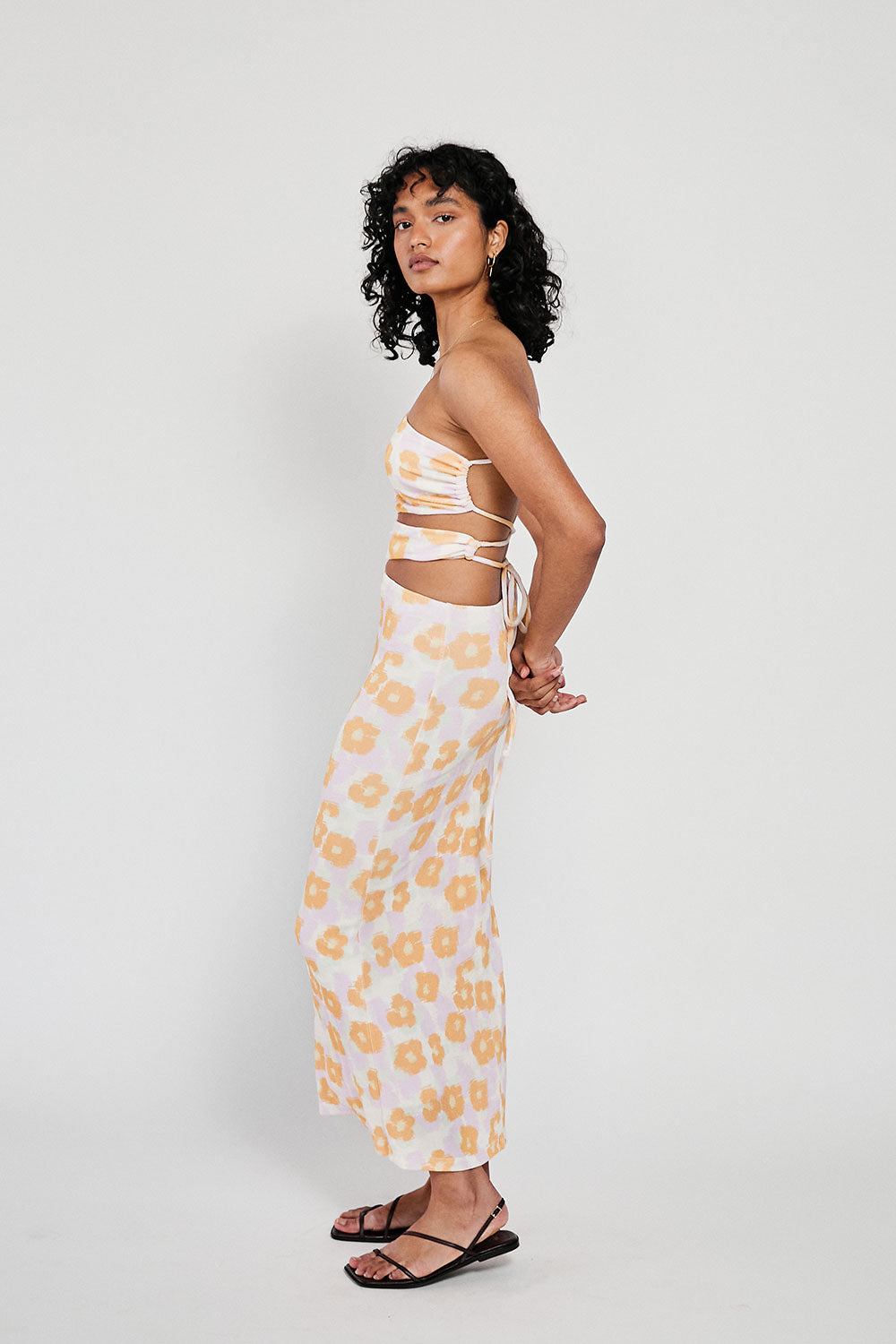 Unique Kika Dress with Smudge Floral Pattern