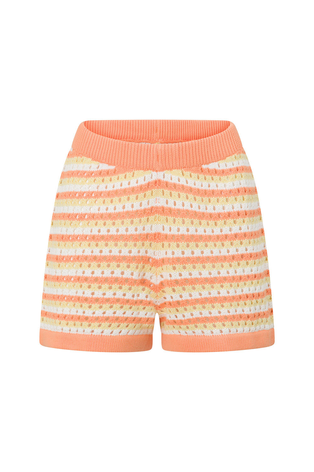 Stylish Orange Chantel Knit Shorts for a Vintage Look