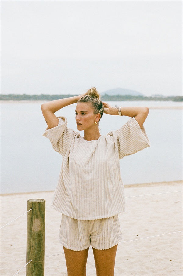 Sabo's Exclusively Designed Wanderer Tan Corduroy T-Shirt