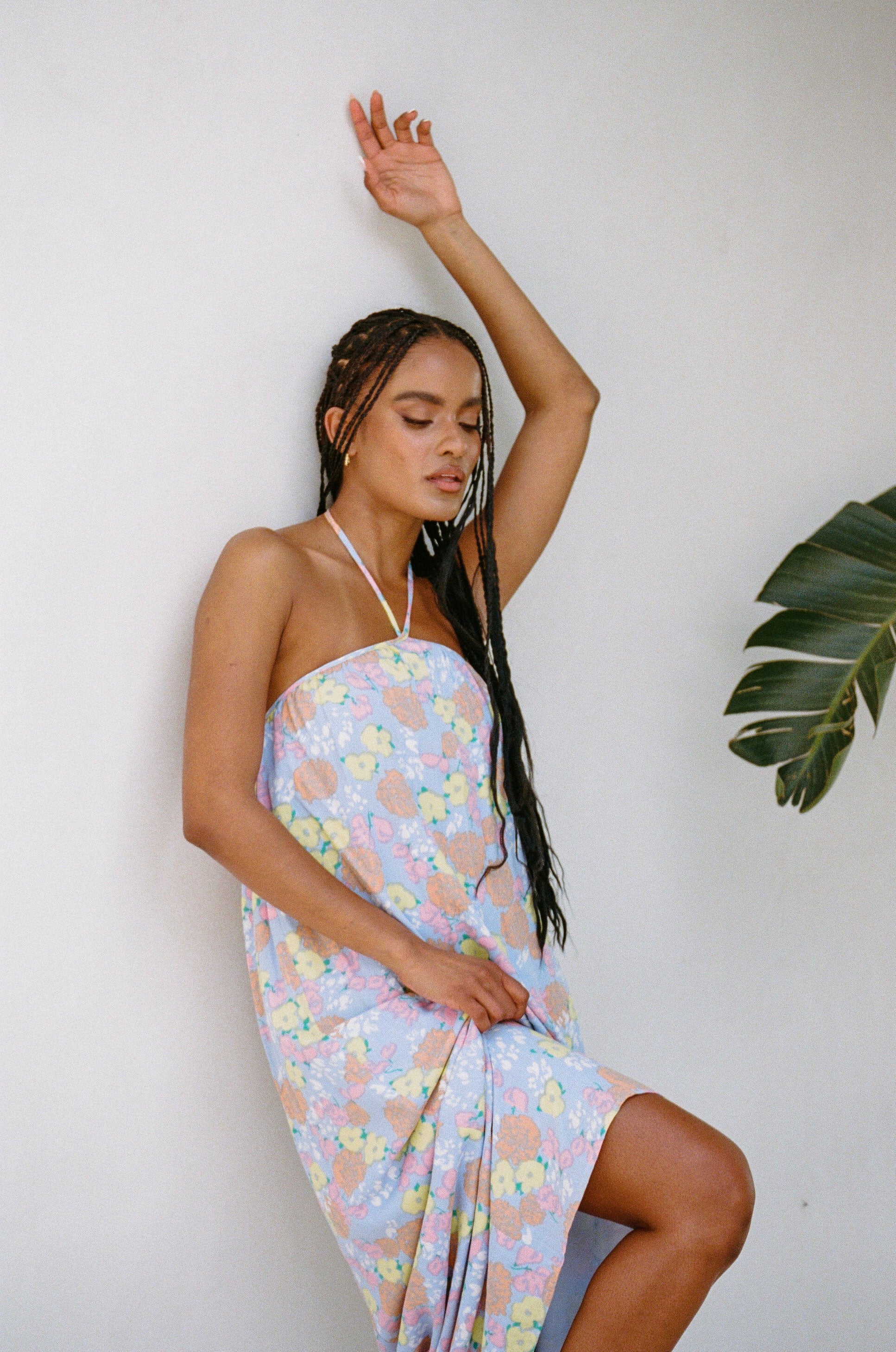 Exquisite Paragon Halter Neck Viscose Maxi Dress with Bryony Fiesta Print