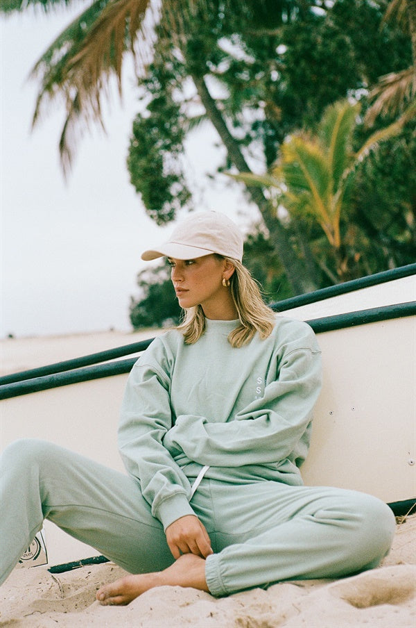 Sabo's Exclusively Designed Unisex Green Cotton Terryback Arcadia Sweater