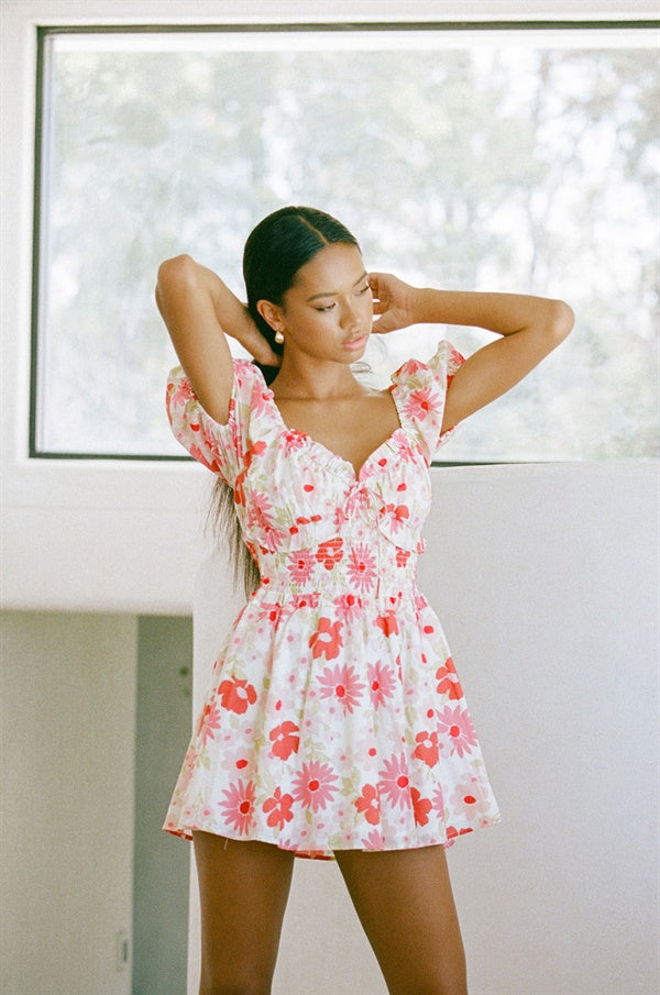 Stylish Vintage Floral Kalina Cotton Voile Dress for Women