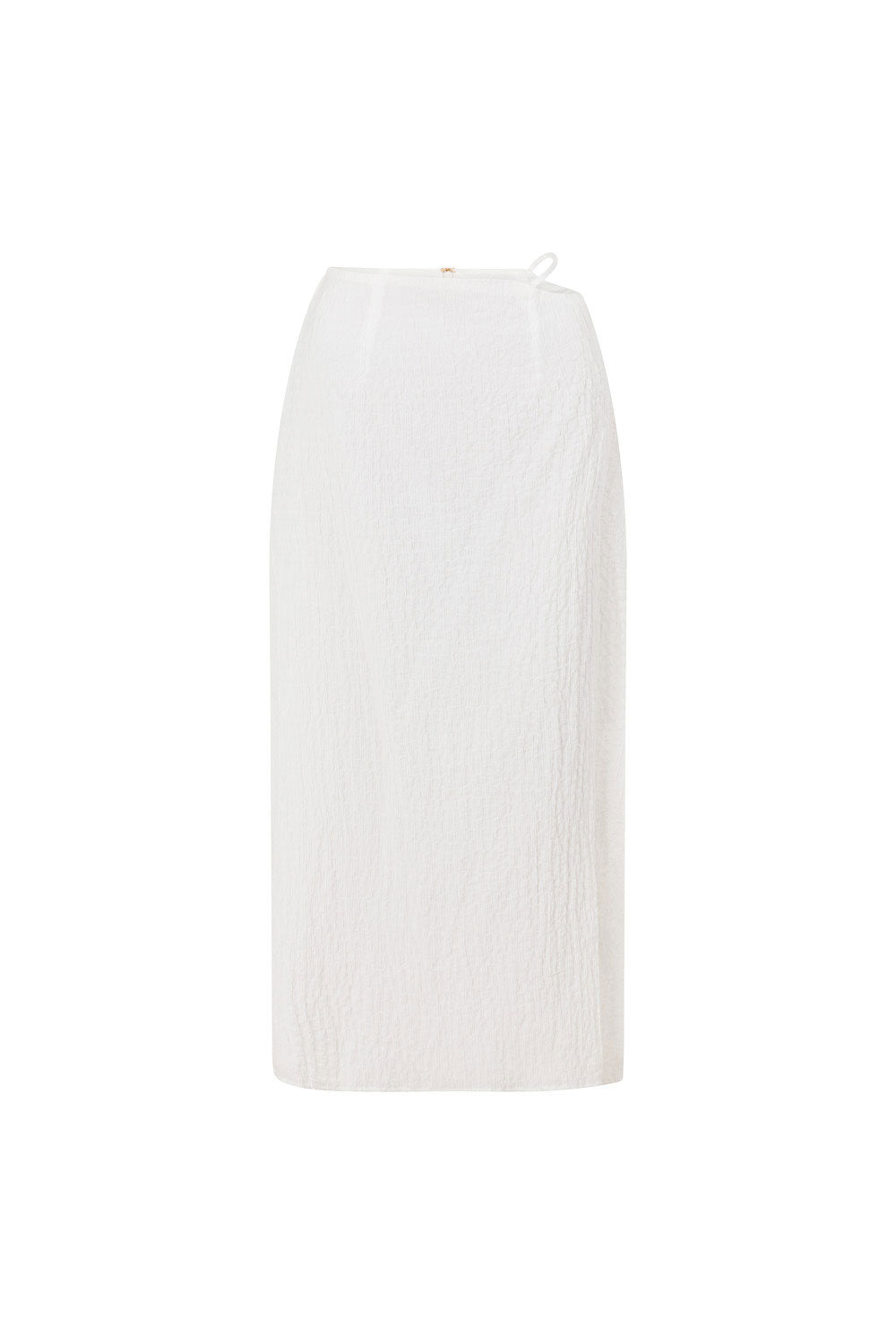 Exclusively Designed Sabo Women's Myra White Crepe High Waisted Midi Skirt