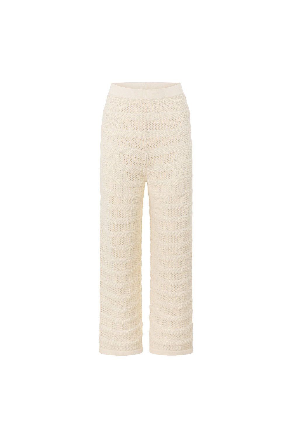 High - Quality Beige Crochet Knit Zhuri Pants for Day - to - Night Vacation