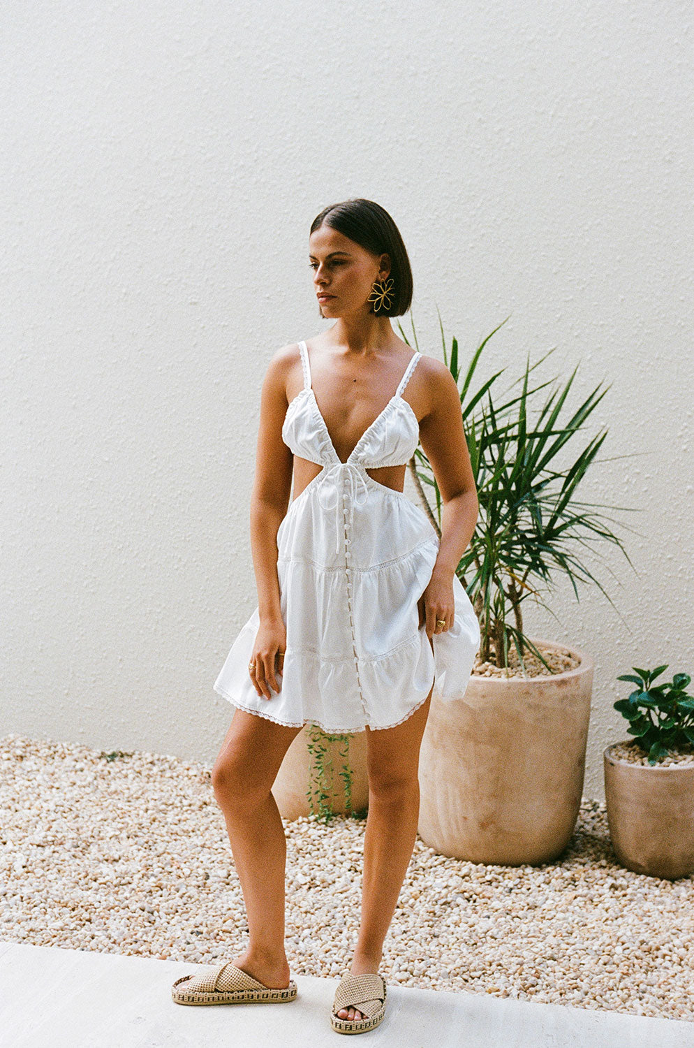 Exquisite Silky White Backless Makalia Bridal Dress