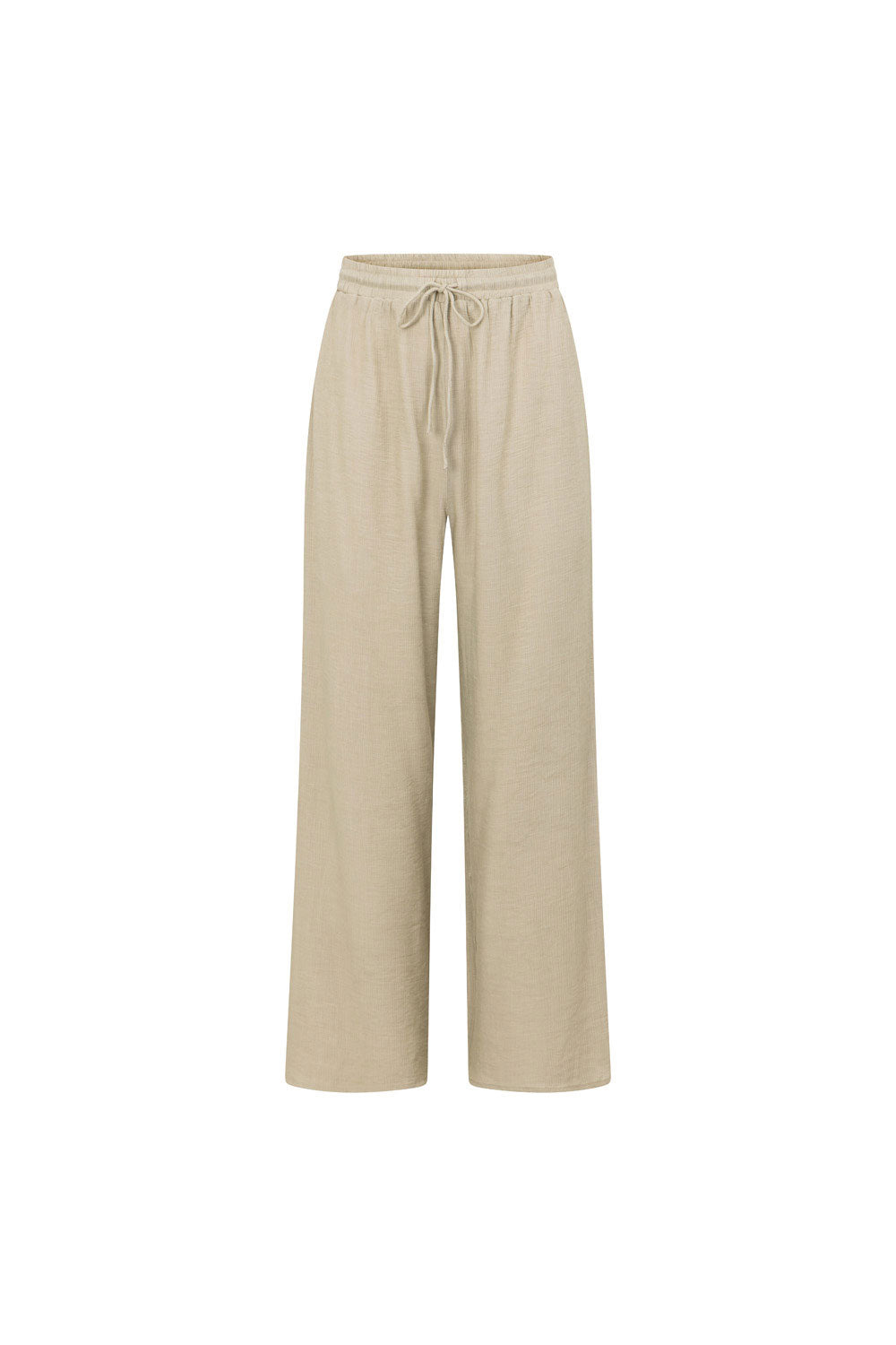 Stylish Henley Grey Taupe High - Waisted Wide - Leg Pants