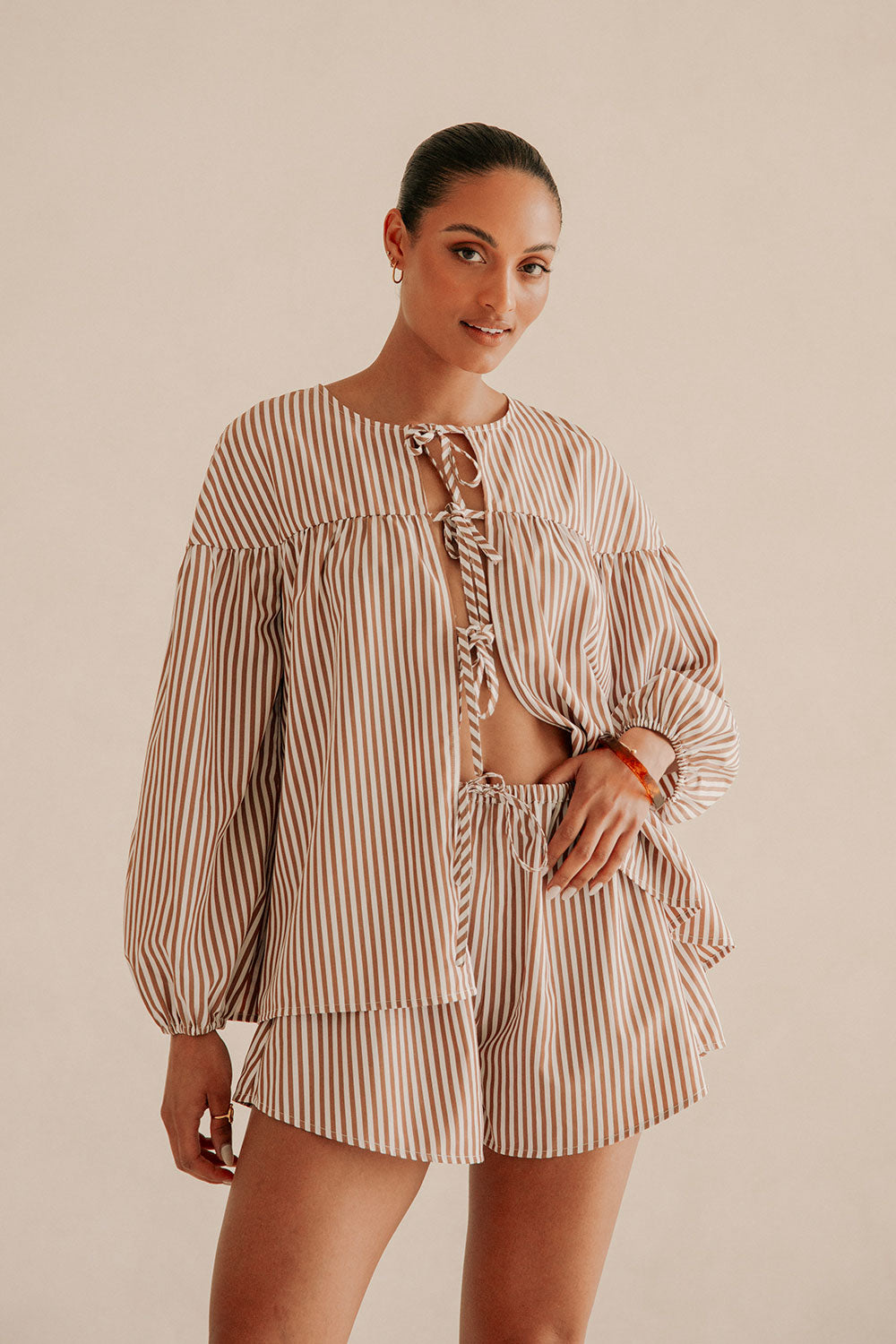 Chocolate-Colored Pennie Summer Women's Top