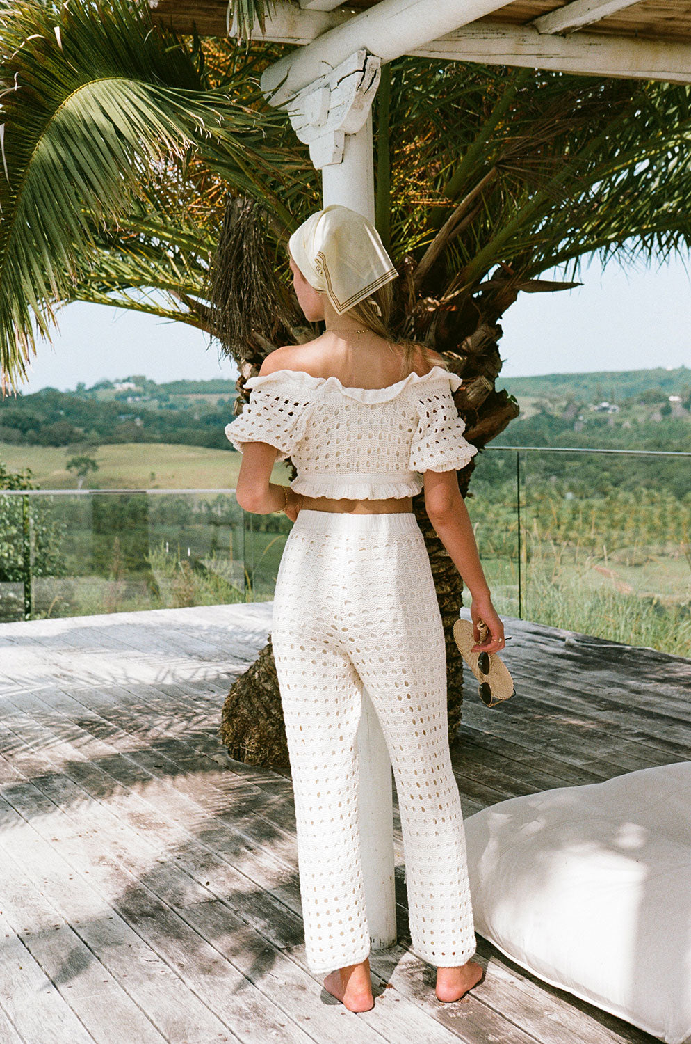 Luxurious Cream Kaylin Off - Shoulder Cotton Knit Top
