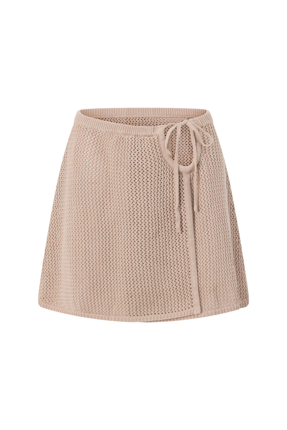 Chocolate - Inspired Priya Summer High - Waisted Cotton Knit Mini Skirt