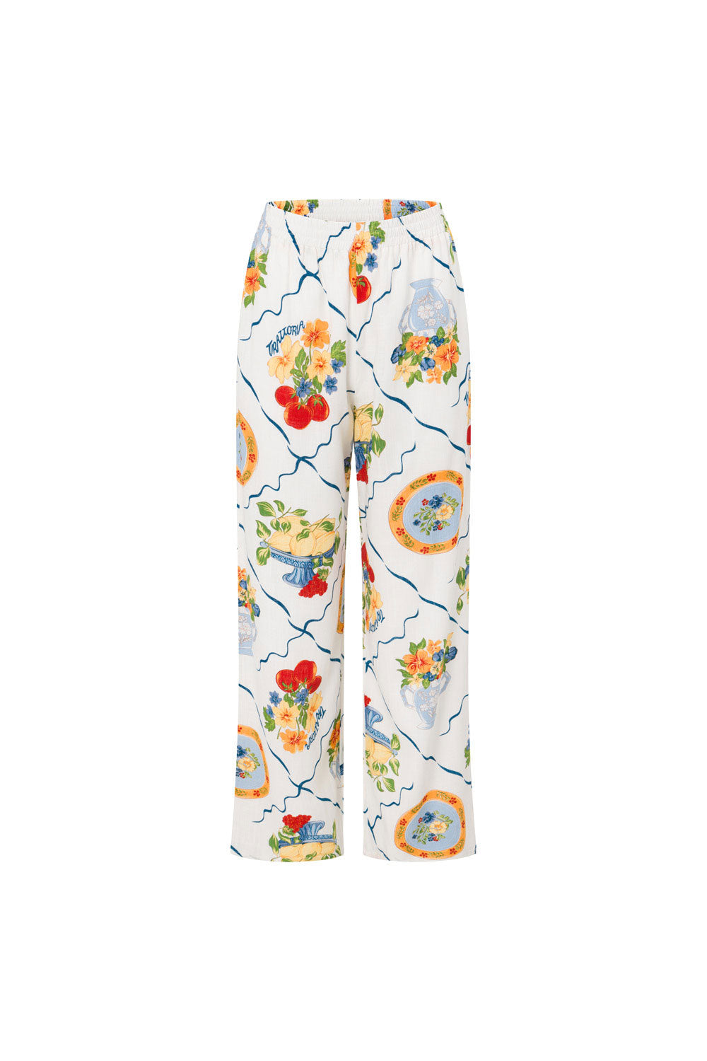 Fashionable Giuliana Trousers with Exclusive Trattoria Print