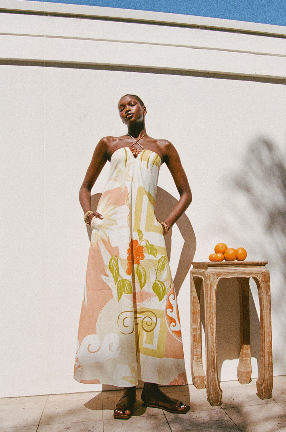 Aerin Women's Maxi Dress with Exclusive Thalassa Rust Print