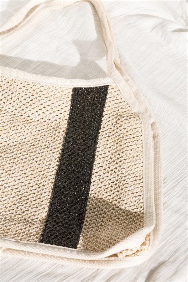 Summer Stripe Natural Woven Shopper Bag by Sabo Skirt