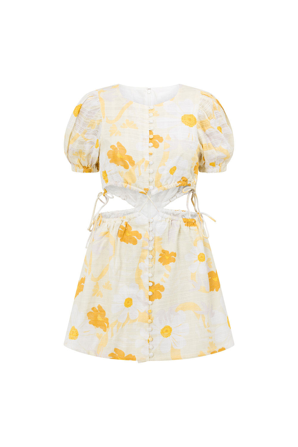 Exquisite Reina Cut - out Women's Dress with Exclusive Flourish Print