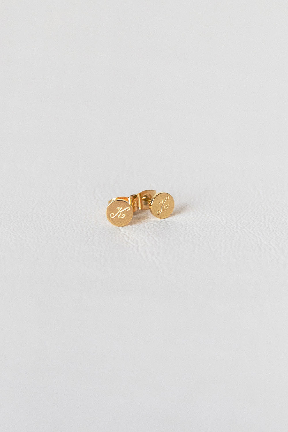 Personalizable Gold Toned Initial Stud Earrings for Perfect Gifting