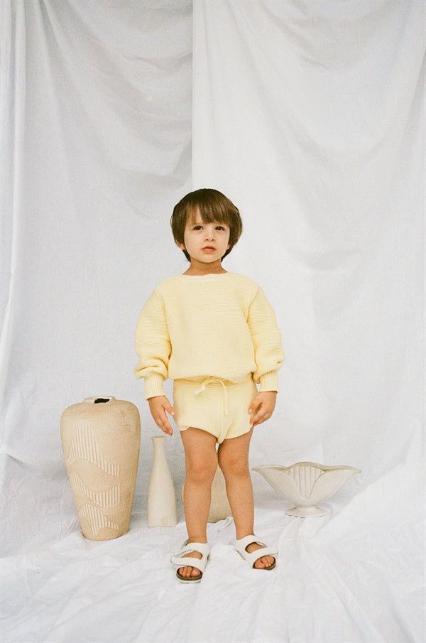 Adorable Unisex Mini Yellow Lemondrop Knitted Cotton Top