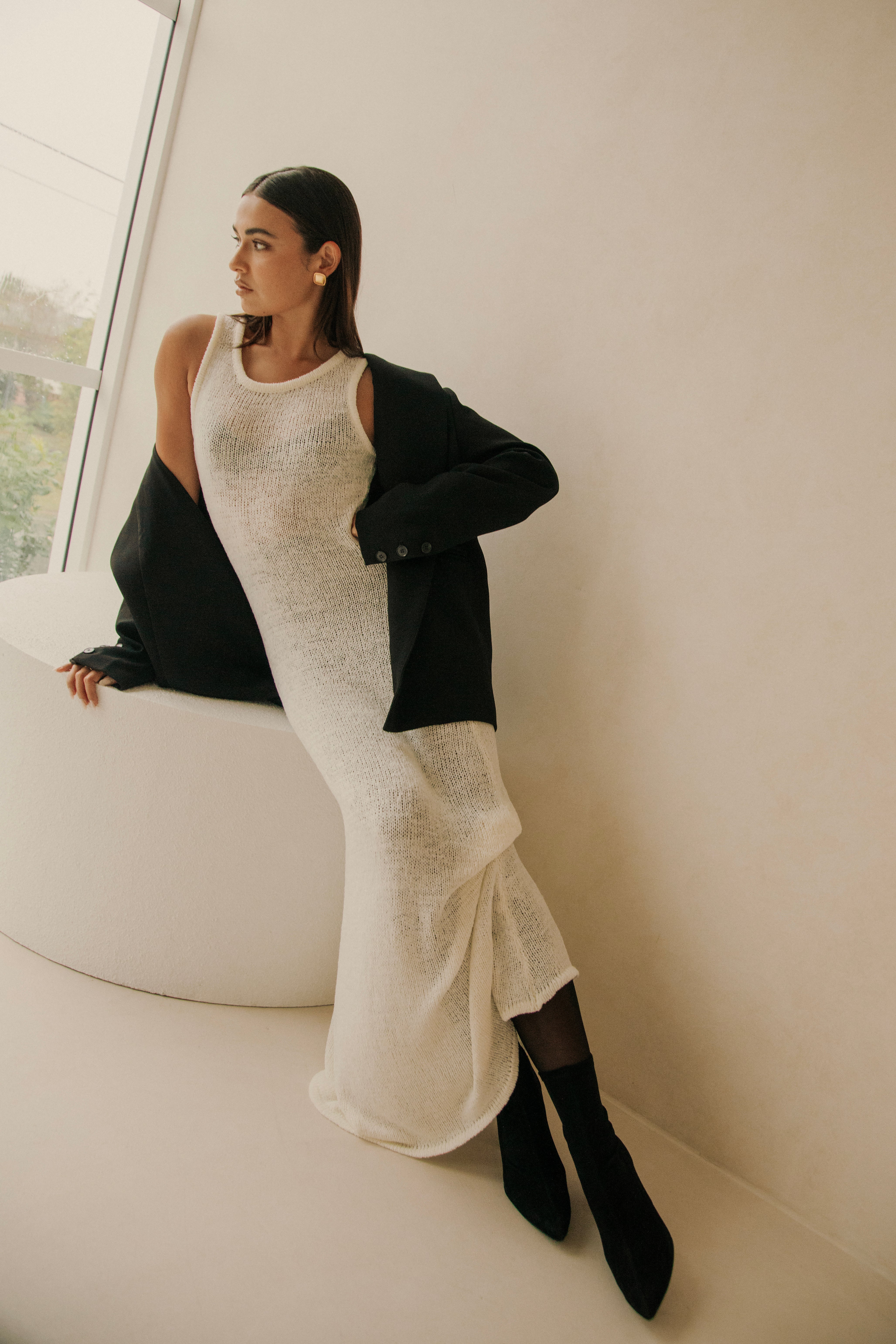 Tall-sized Bardot-style Women's Dress