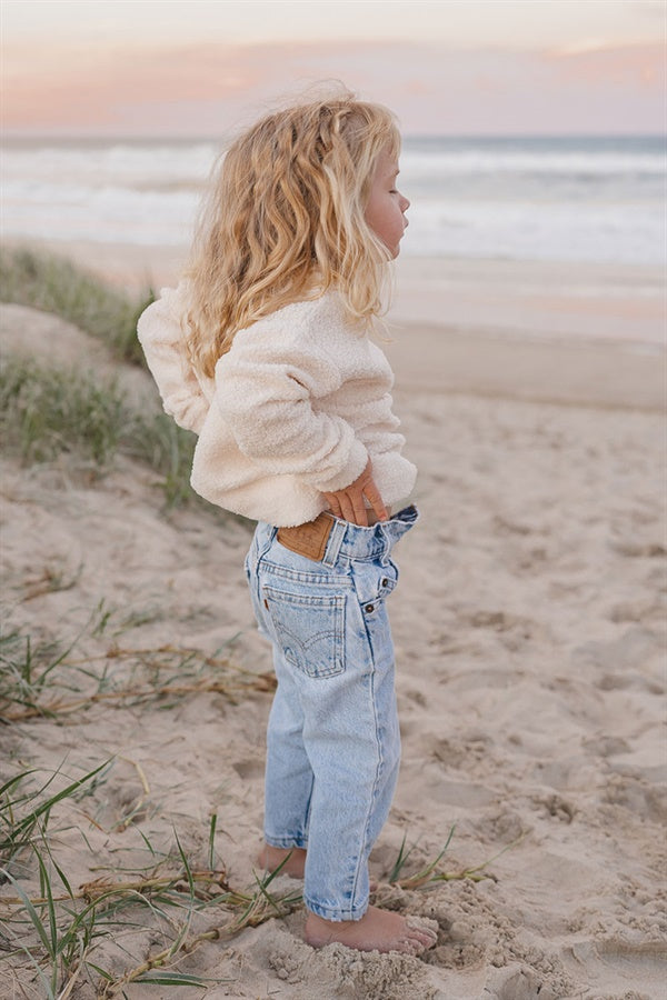 Cozy Sherpa Mini Crew - Style Sweater for a Twin Look