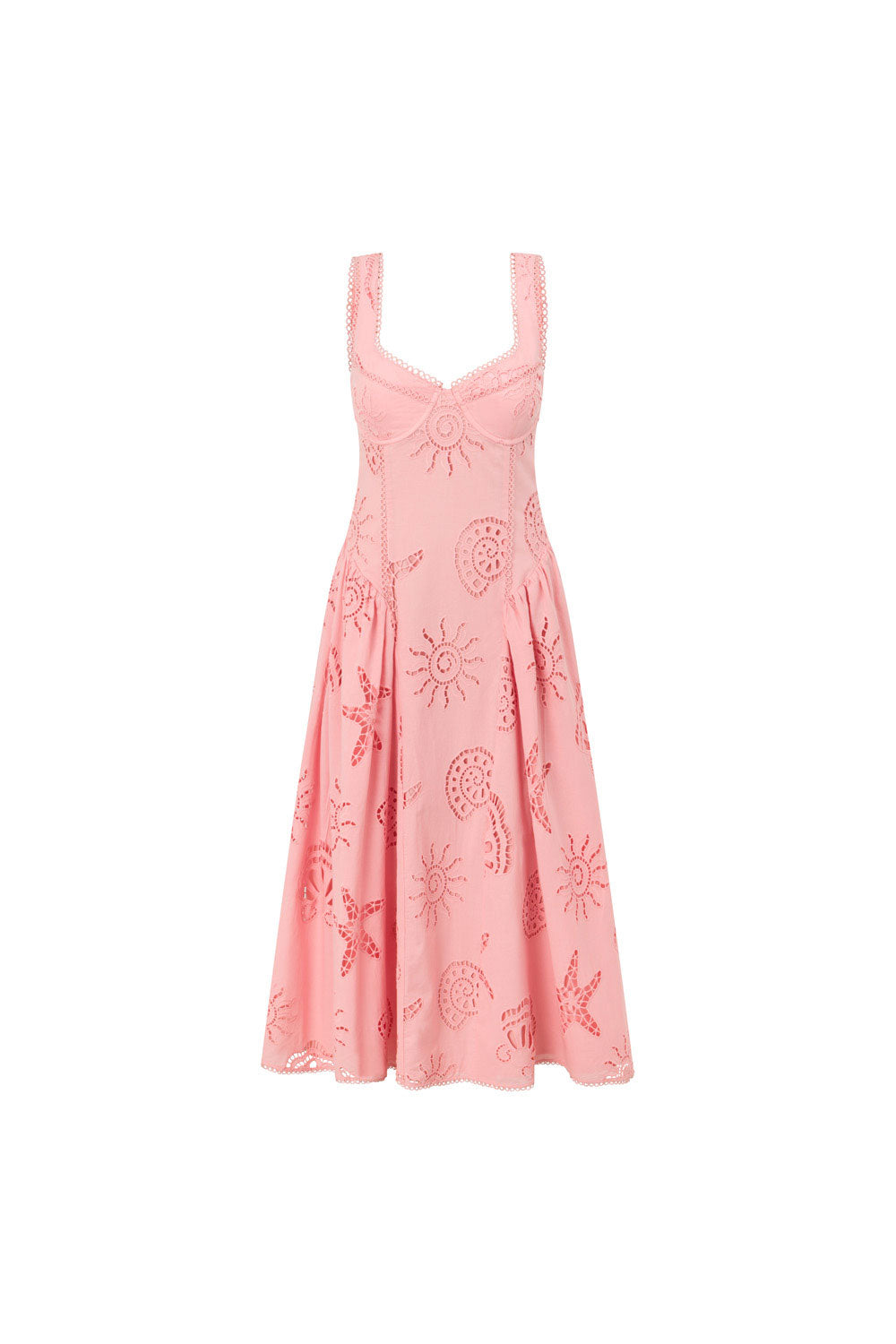 Exquisite Corallo Rosa Biarritz Linen-Cotton Blend Dress