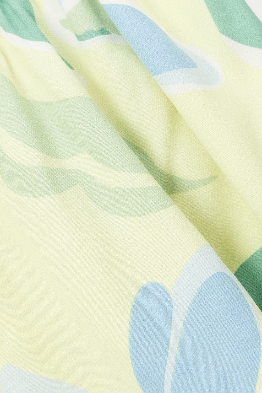 Elia Yellow Print High - Quality Backless Aryana Crepe Dress