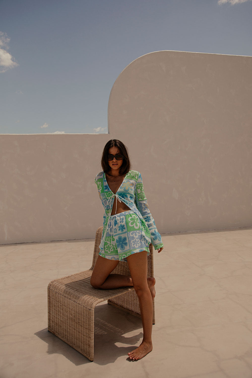 Summer Floral Printed Women's Sari Style Top