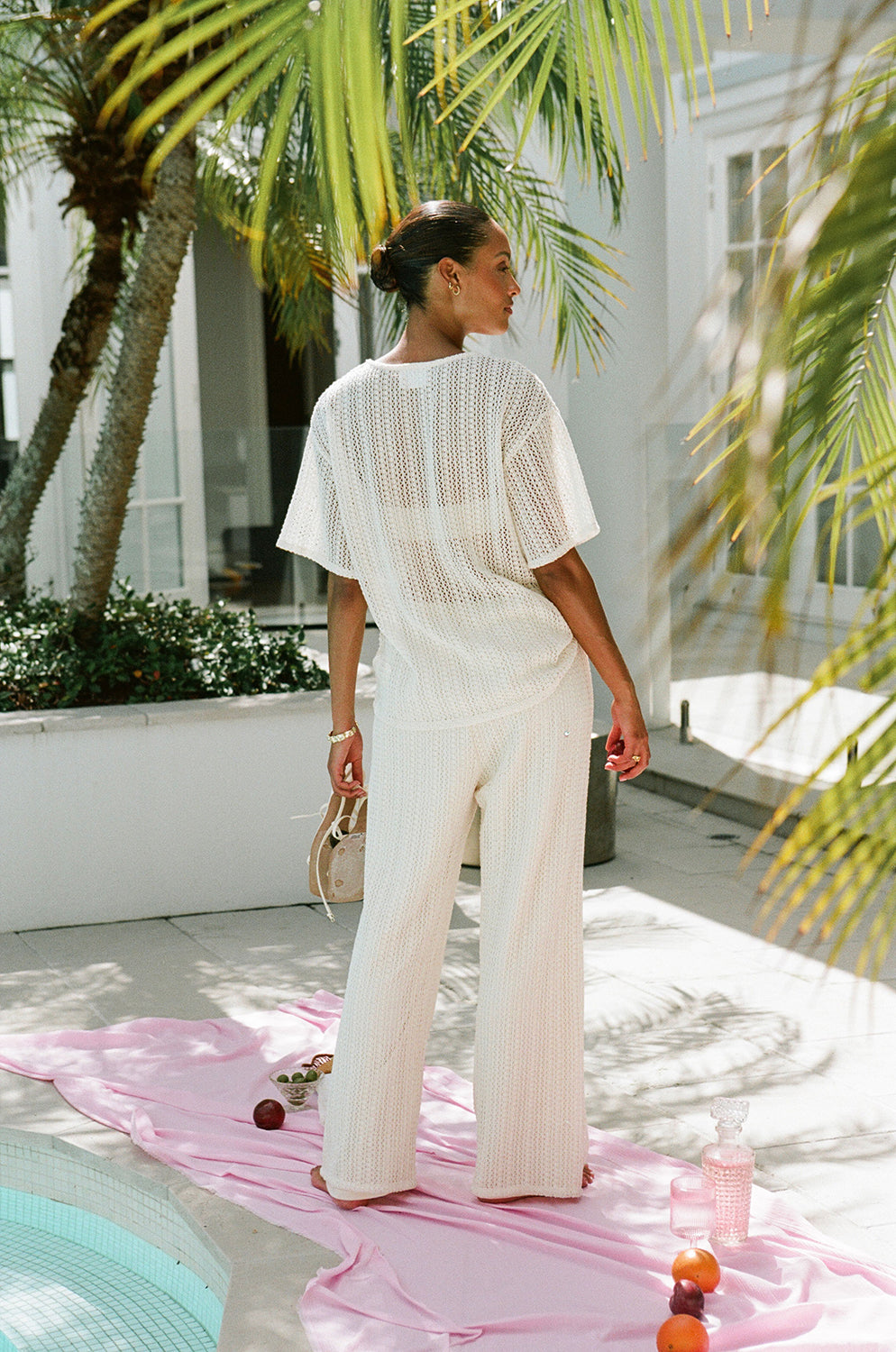 Sabo's Exclusive Cream Sheer Woven Takito Resort Top