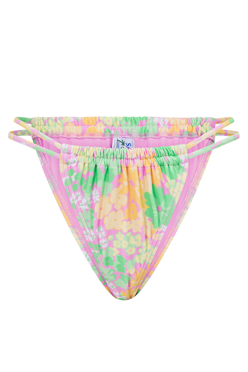 Caya High - Waisted Drawstring Swim Bottom with Exclusive Fluorescence Print