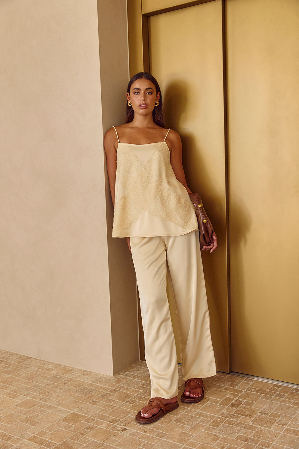 SABO x Kayla Boyd Collection Kehlani Women's Wide - Leg Silk Pants