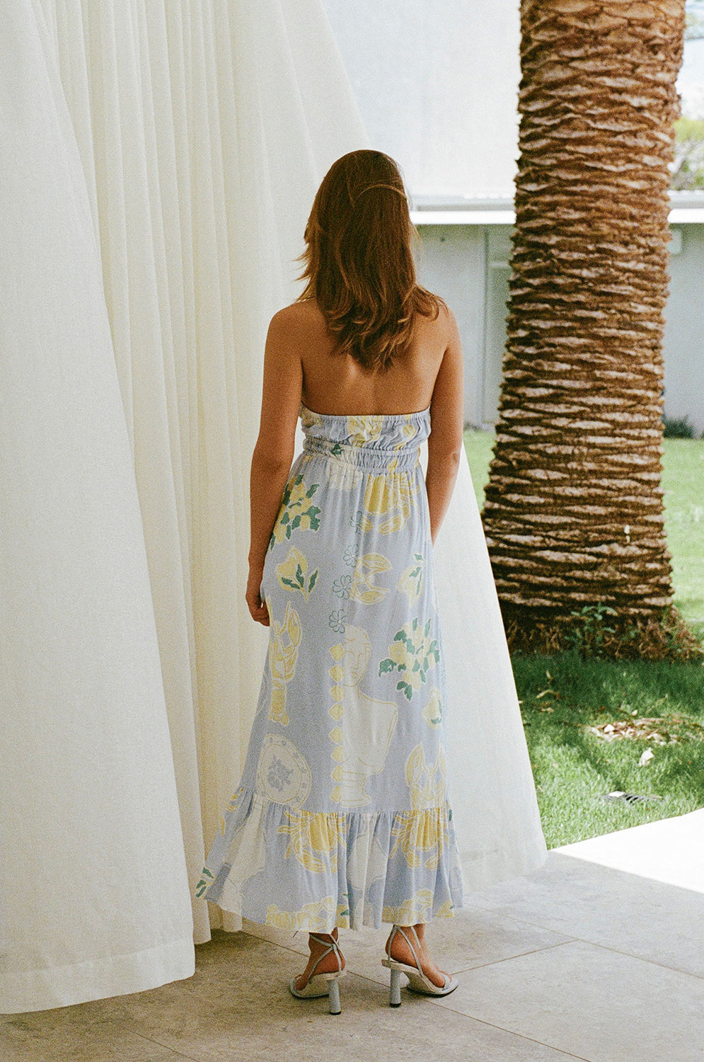 Exclusive Ciao Blue Ellsley Lightweight Viscose Crepe Dress