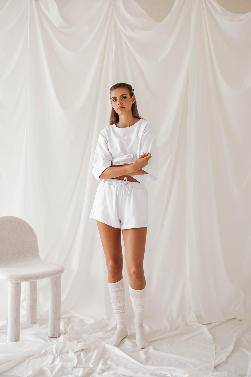 Exclusive White Camp Top - A Unique Sampling Piece
