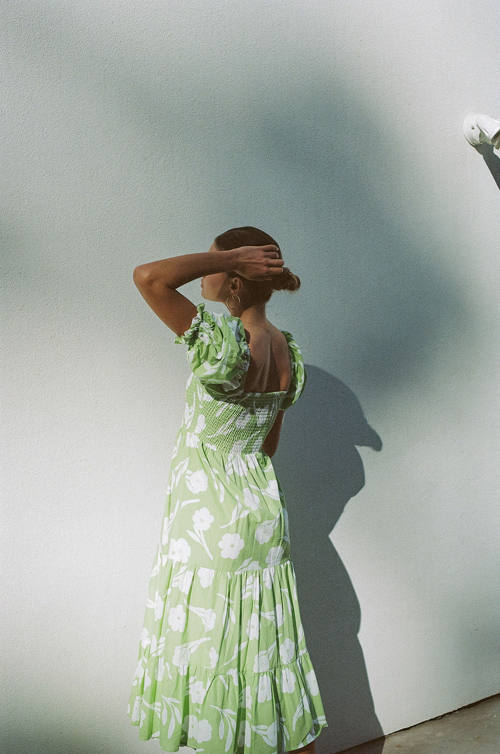 Exclusive Mint Floral Allani Lightweight Cotton Voile Midi Dress