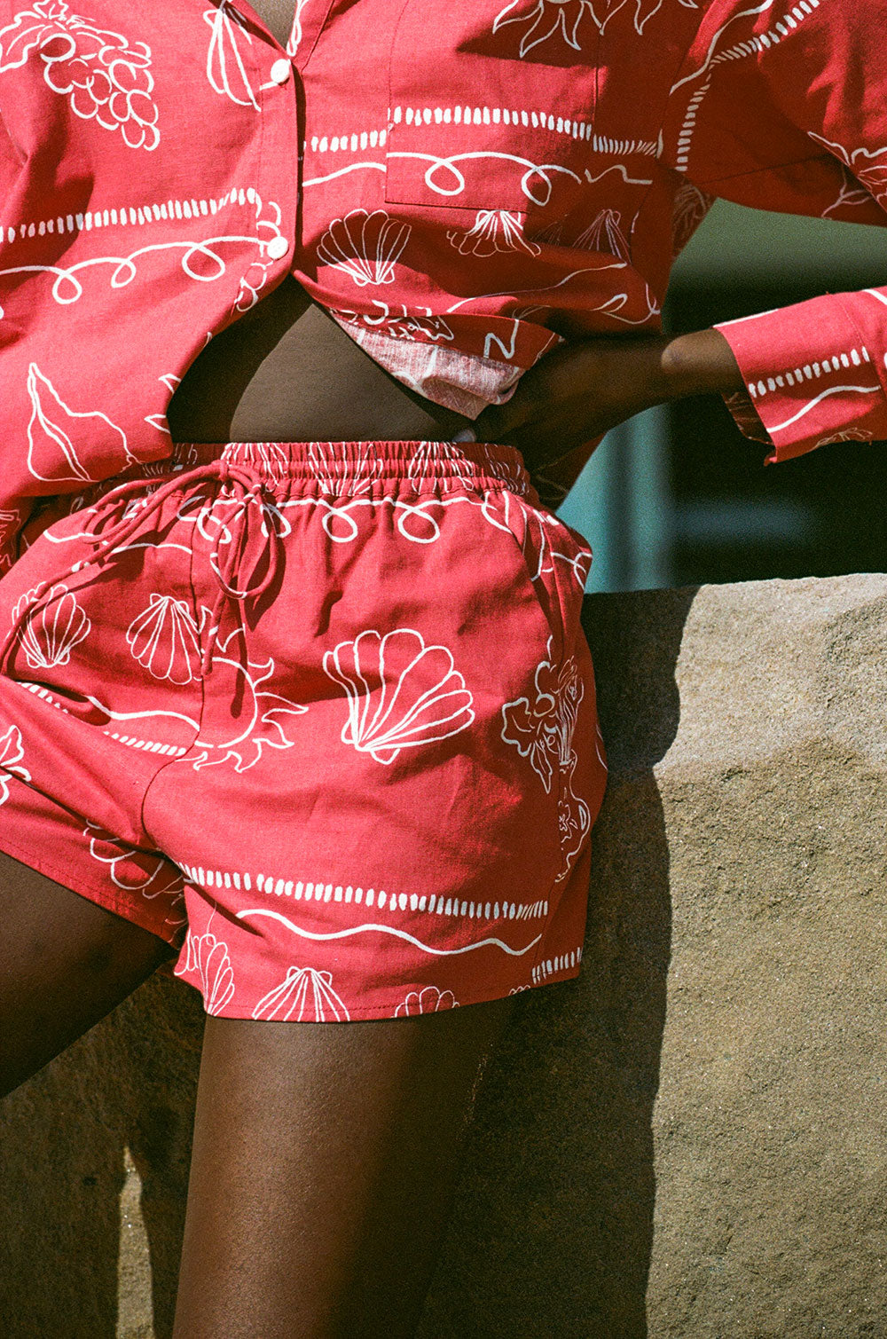 Exclusively Designed Zuli Linen-Cotton Blend High Waisted Shorts