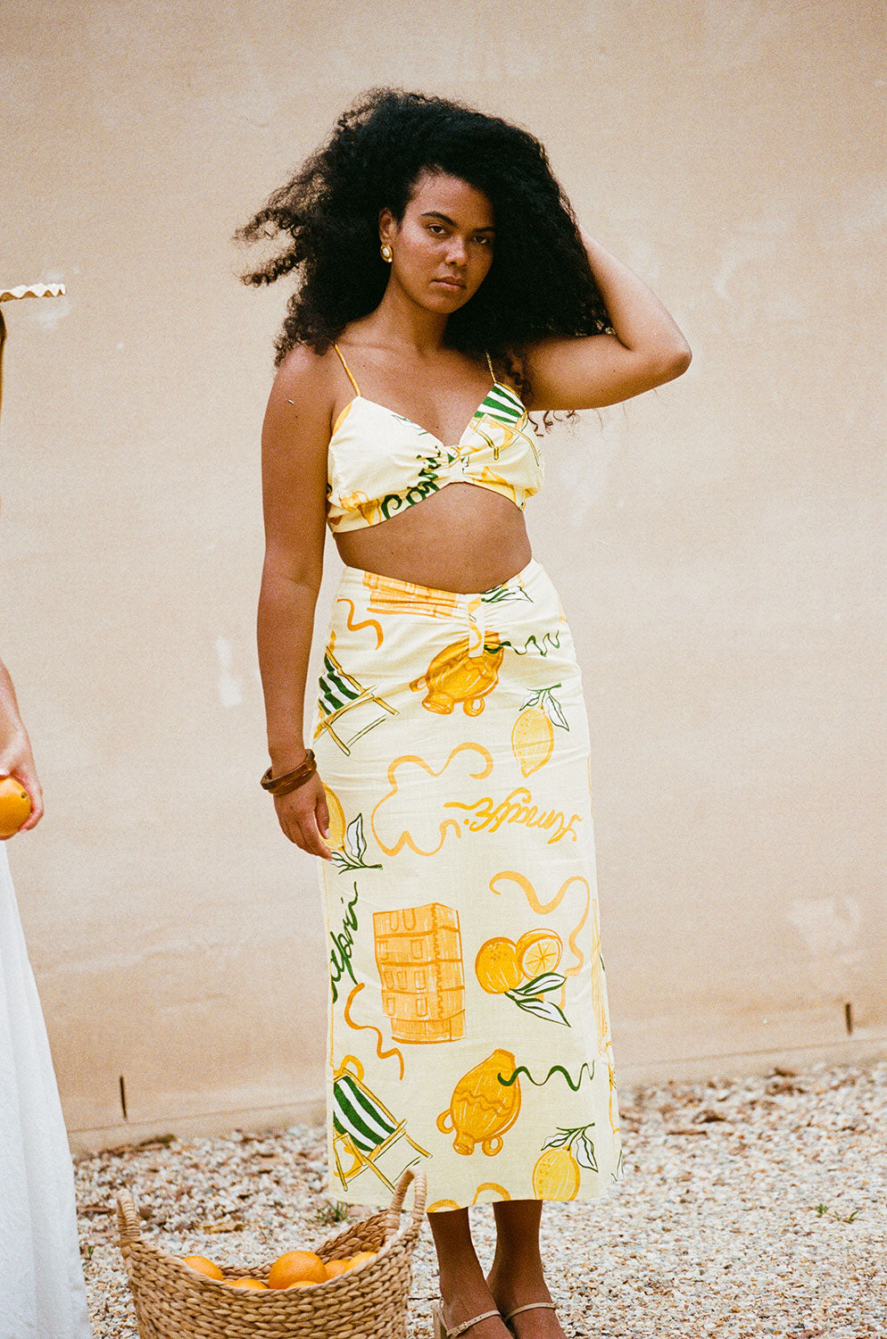 Unique Tillie Midi Skirt in Amalfi Citrus Shade