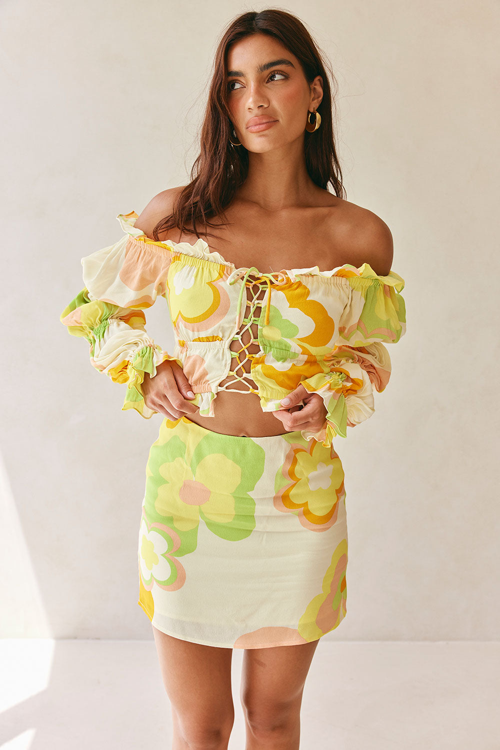 Women's Retro Bloom Print Blaire Fashion Top
