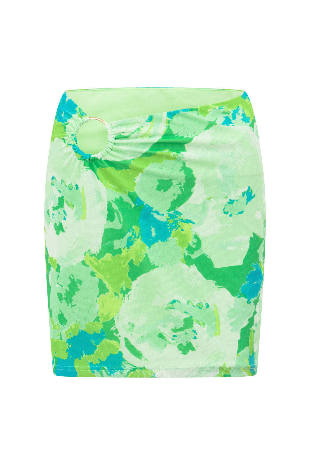 Exclusive Mesh Fabric Lotus Print Mini Skirt for Spring