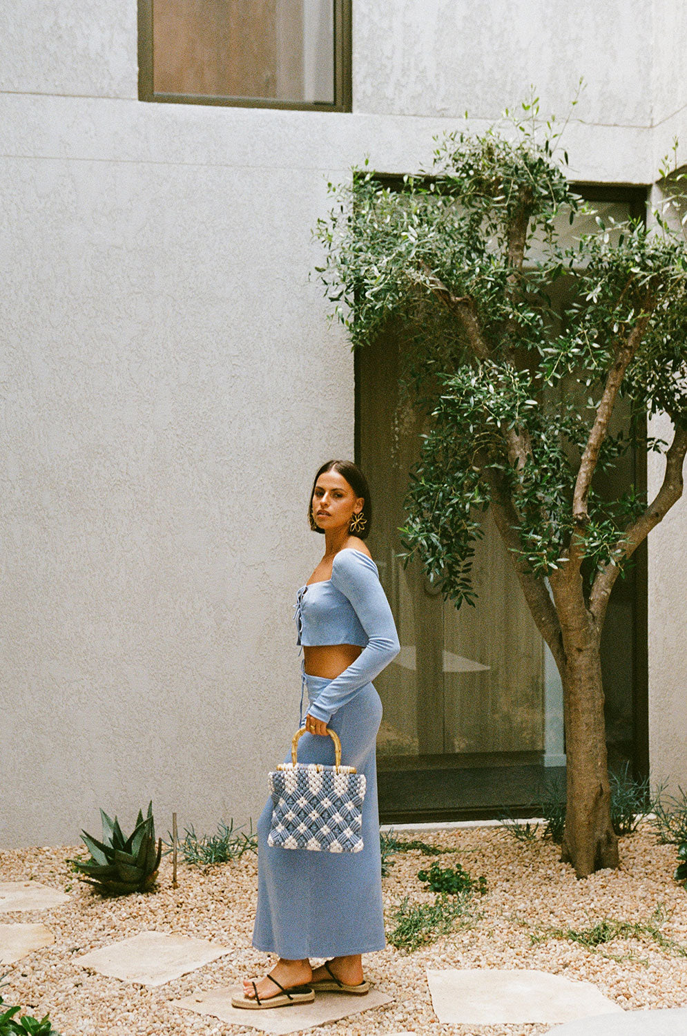 Periwinkle-colored Silky Marcelle Women's Skirt - Sample