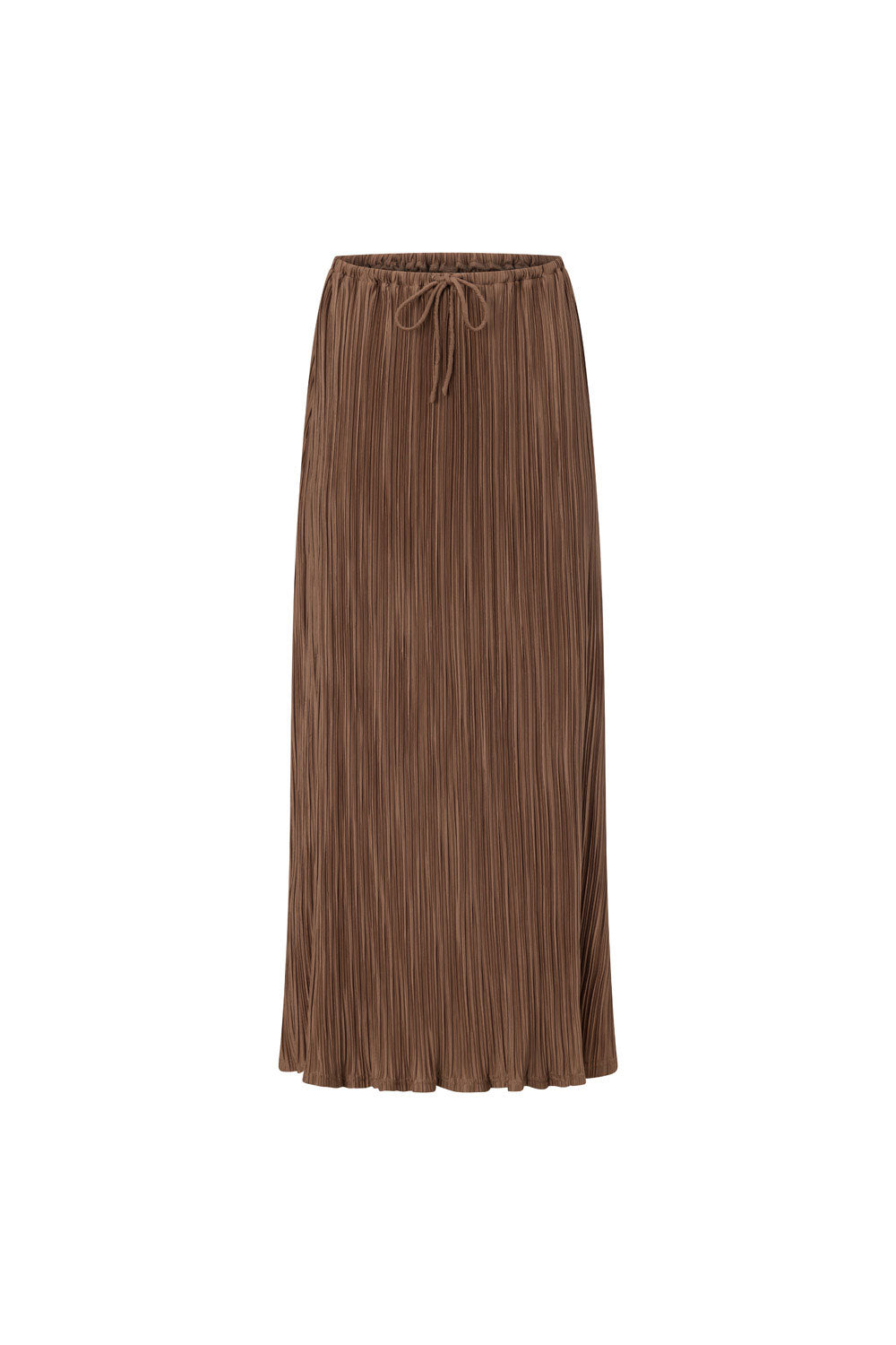 Chocolate Brown Vintage-Inspired High Waisted Catalyna Maxi Ruffle Hem Skirt